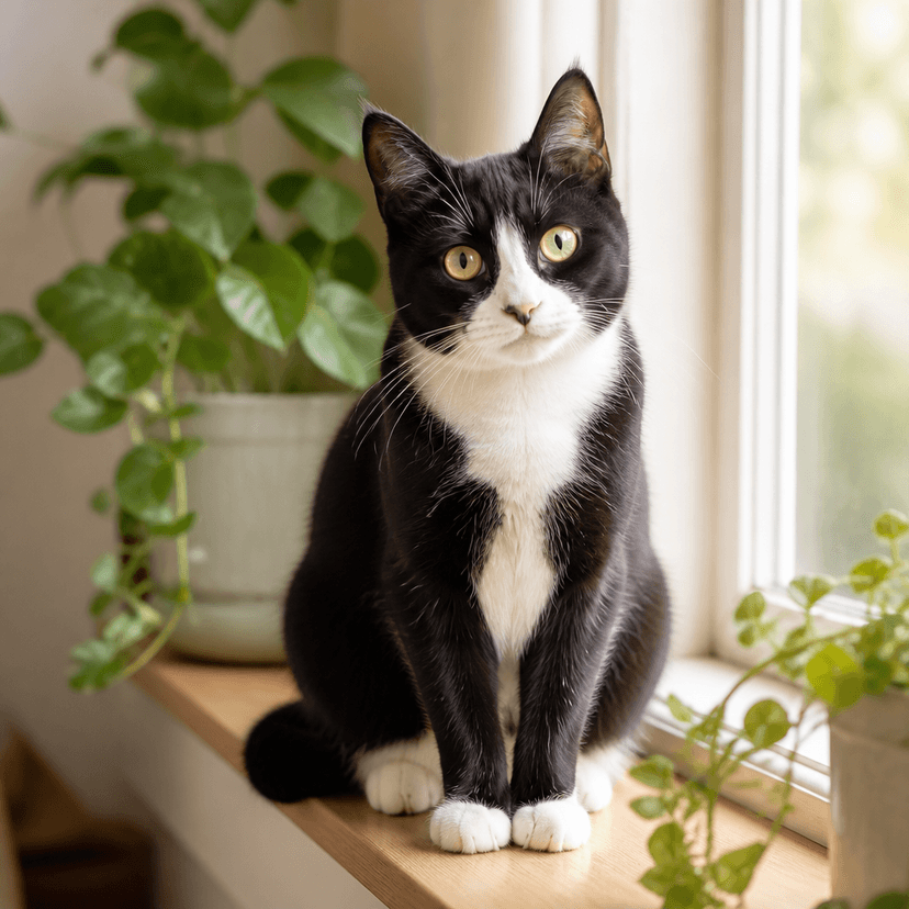 Oliver, a black and white tuxedo cat
